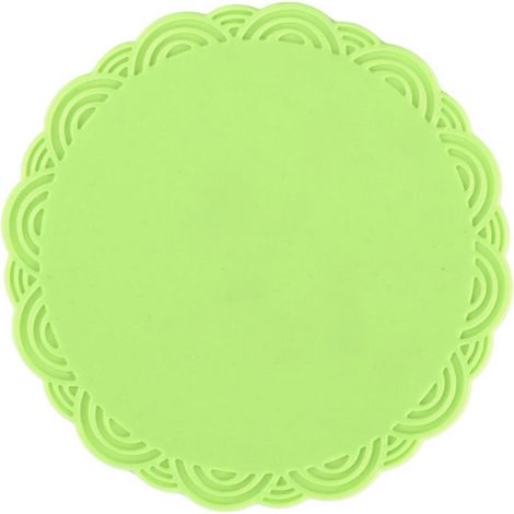 Tapis En Silicone Rond - Isolation Thermique Pour Tasses Et Pots - Antidérapant Et Lavable - Vert - 1 Pièce (1/2)