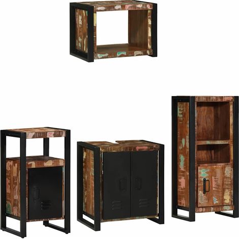 Maison Exclusive - Badezimmermöbel-Set mit Regal 4 pcs Massives u