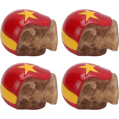 Lot de 4 bouchons de valve de pneu de voiture en forme de crâne, universels, en ABS et cuivre antirouille, pour SUV et camions, rouge (1/5)