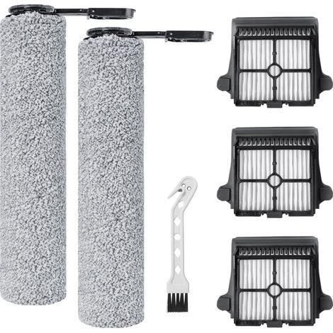 Rouleau de Brosse et Filtre HEPA pour Tineco FLOOR ONE S7 Combo / S7 FlashDry/Tineco FLOOR ONE Switch S7 Aspirateur Accessoires, 2 Brosse à rouleaude, 3 Filtre HEPA, 1 Brosse de nettoyage (1/5)