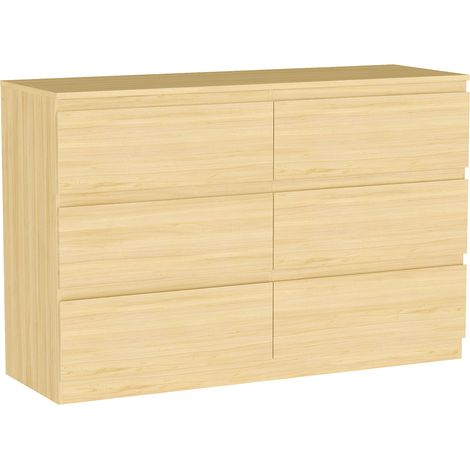 Denver 6 Drawer Chest of Drawers Bedroom Storage Furniture, Pine (1/5)