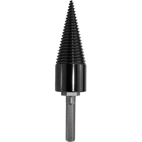 Foret conique pour fendeur de bois, compatible avec les perceuses à percussion. Diamètre du cône : 32 mm. Queue hexagonale de 32 mm. (1/5)