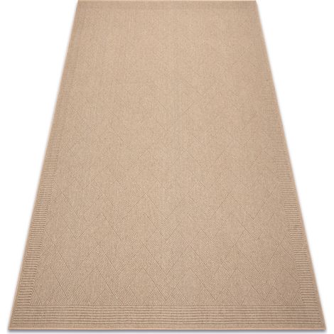 Tappeto in lana VILLA 7636/77800 Zigzag SIZAL, tessitura piatta beige beige 240x340 cm