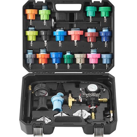 Kit de Test de Pression de Radiateur Universel 28 Pièces, avec Pompe Manuelle et Bouchons Codés par Couleur, pour Système de Refroidissement Auto, Moto, Camion (1/5)