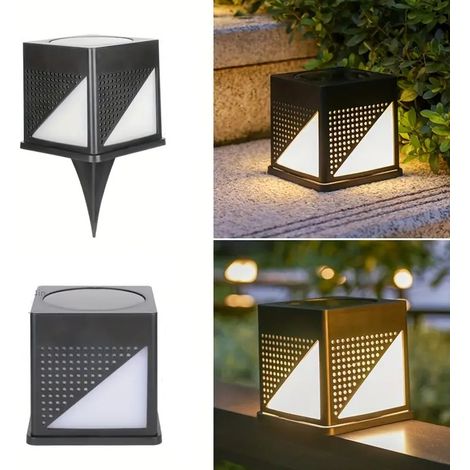 Projecteur solaire sur colonne, lampe solaire de jardin, applique LED extérieure étanche pour cour, villa, mur ou porte, projecteur de poteau de porte.
