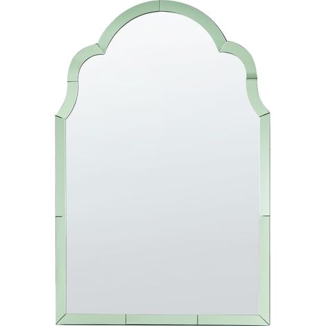 Miroir Décoratif Mural 60 x 89 cm Cadre Style Art Déco Courbé Vert Norville (1/5)