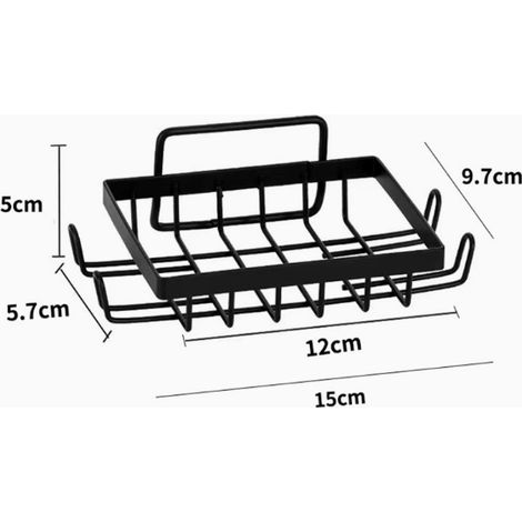 Parts Duschseifenhalter ohne Bohren, selbstklebender Seifenhalter zur Wandmontage, Seifenhalter zur Wandmontage für Bad und Küche (schwarz)