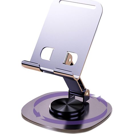 Support de téléphone rotatif à 360° pour bureaux, support de téléphone portable et pliable, support de tablette réglable, convient à tous les téléphones portables.