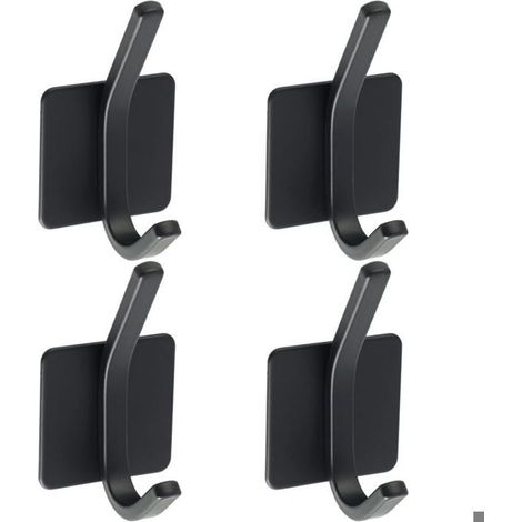 Handtuchhaken, Wandgarderobe, kein Bohren erforderlich, Badezimmergarderobe, selbstklebender Wandhaken mit 4 Haken (1/5)