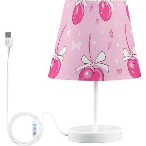 Kcldeci Lampe de chevet motif cerise avec nœuds et étoiles pour (1/5)