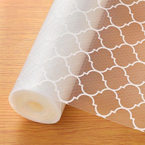 Revêtement d'étagère – Revêtement antidérapant pour armoires de cuisine – Papier d'étagère imperméable – Revêtement d'armoire en durable (1/5)