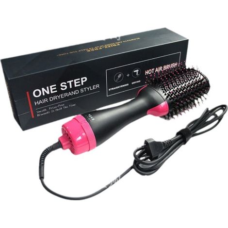 Sèche-cheveux et styler volumateur 2-en-1 – Brushing facile effet salon – Moins de frisottis, plus de brillance et moins de dommages liés à la chaleur – Pour tous types et longueurs de cheveux (Noir)
