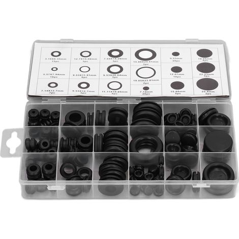 Kit de 125 joints d'étanchéité en caoutchouc pour protections et joints de bobines automobiles (1/5)
