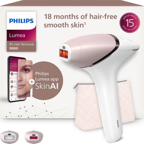 Epilation semi définitive Philips BRI950 02 épilateur à lumière pulsée Blanc et Rose
