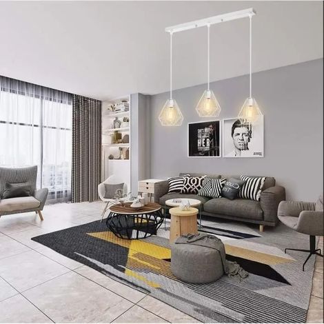 Yowei Lampe Suspension Industrielle E27 Lustre Luminaire Vintage en Cage Plafonnier Câble Réglable Style Edison pour Salon Chambre (1/4)
