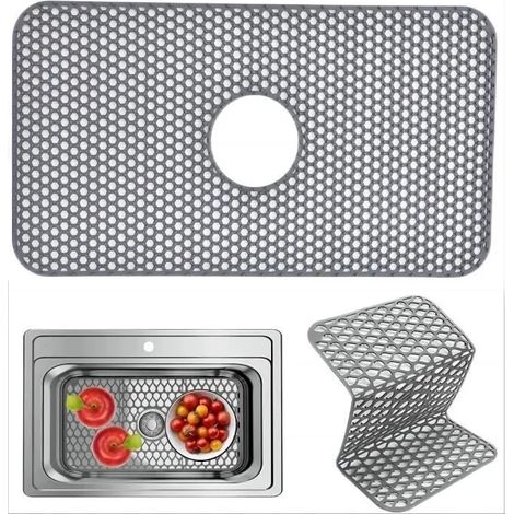 Tapis de Protection en Silicone, 65.5X35.5CM Tapis D'évier Protecteur de Comptoir pour Cuisine et Salle de Bain (1/4)