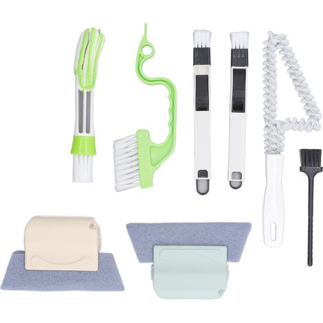 Kit 8 Brosses Nettoyage Fentes ABS Poignée Antidérapante Éponge Stores Rails Joints Cuisine Salle de Bain (1/5)