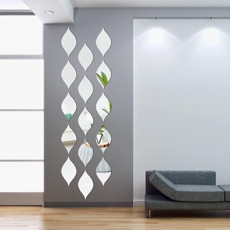 Lot de 20 autocollants muraux en acrylique, motif géométrique amovible, pour décoration de maison, chambre à coucher, salon (1/5)