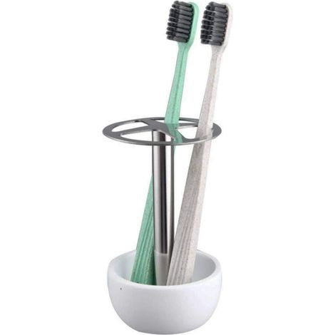 Support porte-brosses à dents multifonctionnel pour salle de bain, en acier inoxydable compartimenté, design élégant, peut contenir 4 brosses standard, idéal pour la maison et l'hôtel. (1/5)