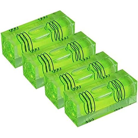 Lot de 4 (15x18x52mm) niveaux rectangulaires en acrylique, haute précision, mini niveau à bulles, trois lignes, niveau domestique (1/5)