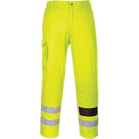 Pantalon haute visibilité Portwest Combat Polycoton Genouillères Jaune M. (1/2)