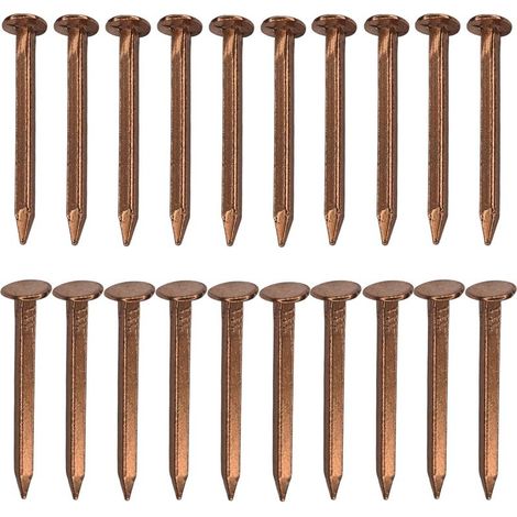 20 chiodi quadrati con punta in rame e testa svasata per lavorazione del legno, bricolage nautico, artigianato, decorazione e fissaggio di mobili, 3x40mm (1/4)