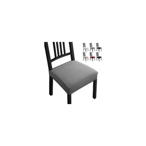 Juego de 4 fundas universales de spandex para sillas Crezuo, color gris, lavables y duraderas para comedor.