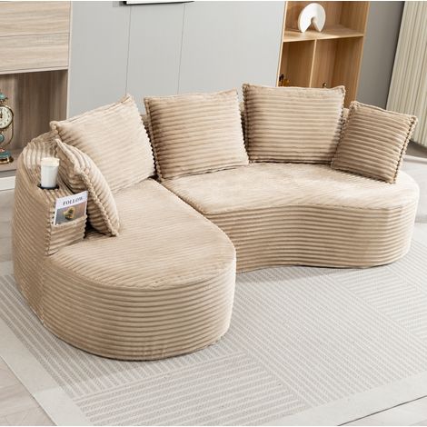 canape design arrondi 250x152 cm poches khaki OKMYHOME (1/5)