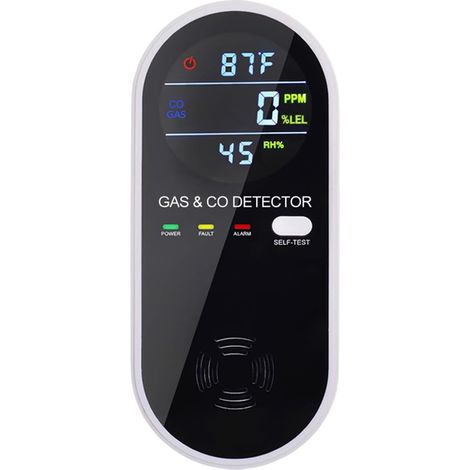 Détecteur 4-en-1 – Monoxyde de Carbone et Gaz Naturel – Prise Secteur – Alarme Propane Combustible – Écran HD – Double Capteur Haute Précision – Pour Maison, Cuisine, Camping-Car – 1 Pièce