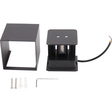 Luminaire mural extérieur LED carré blanc chaud double face économique pour jardin clôture 100‑240V (1/5)