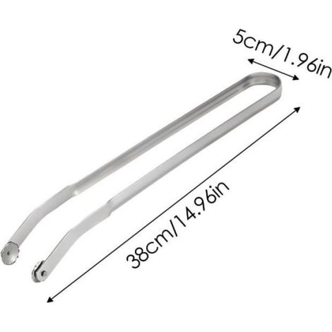 Pince à barbecue - yd - 38 cm - Acier inoxydable - Design contemporain - Pince à saucisses (1/4)