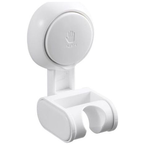 Support de Pommeau de Douche à Ventouse sans Perçage, étanche et Réglable en Hauteur, Support de Pommeau de Douche pour Salle de Bain, Grand Angle Réglable, Blanc