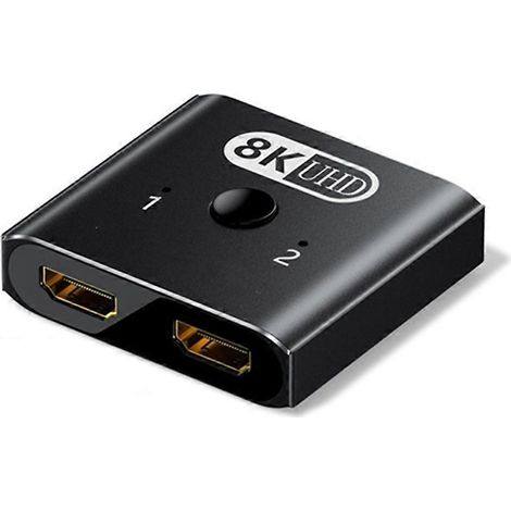 Commutateur/distributeur bidirectionnel 8K compatible 2.0, 2 entrées, 1 sortie, hub 2.0 compatible HD 8K à 60 Hz, manuel S... (1/5)