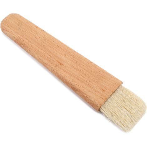 Pinceau à barbecue en bois, pinceau de cuisson, outil de cuisine pour huile, sauce et beurre (manche plat) (1/5)