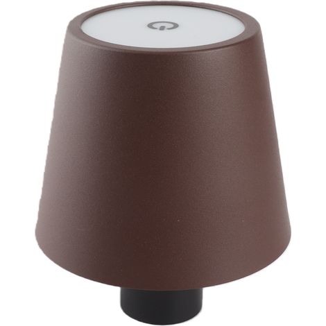 Lampe bouteille LED, 3 températures de couleur, intensité variable, batterie 1500 mAh, sans fil, rechargeable, tactile, idéale pour la chambre (marron). (1/5)