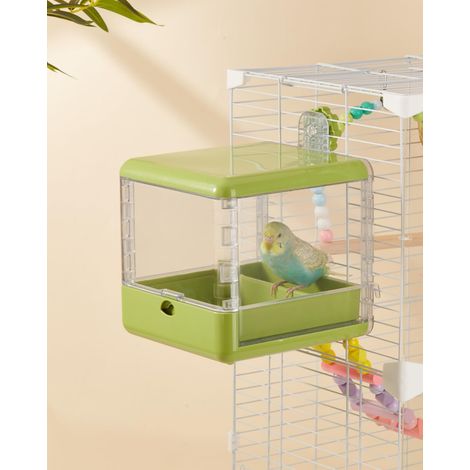 Bain d'oiseaux pour Cage, Bol Suspendu pour Oiseaux, Accessoires pour Cage à Oiseaux adaptés aux Oiseaux de Petite et Moyenne Taille, perroquets, inséparables, pinsons, perruches (Vert) (1/5)