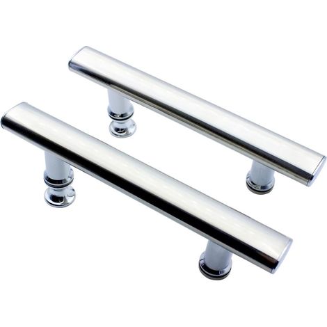 Poignée de porte de douche - Acier inoxydable - 145 mm - Lot de 2 - Argent (1/5)