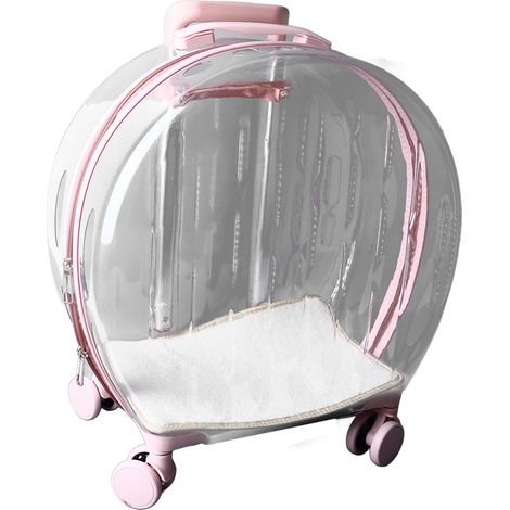 Valise de transport pour chat transparente, respirante et silencieuse, idéale pour les déplacements extérieurs, les bains et les visites chez le vétérinaire. (1/5)