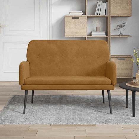 Sitzbank Braun 108x79x79 cm Samt