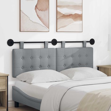 Hängendes Kopfteil Hellgrau Stoff (1/5)