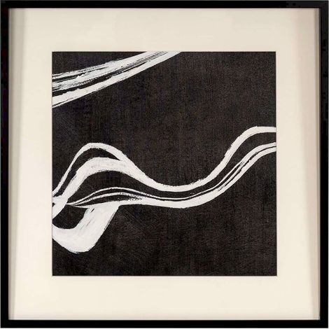 Toile murale abstraite noir et blanc design contemporain - Noir profond et blanc pur (1/4)