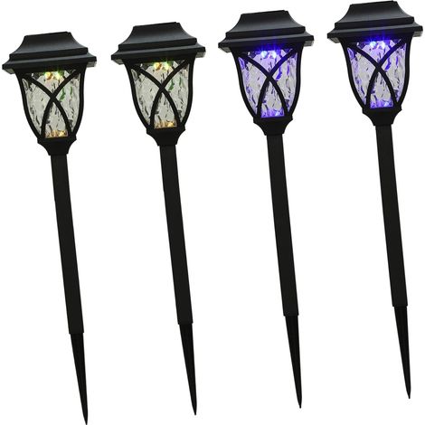 4pièces Lampe Solaire Extérieur Led Lot Pour Allée Cour Et Jardin (1/5)