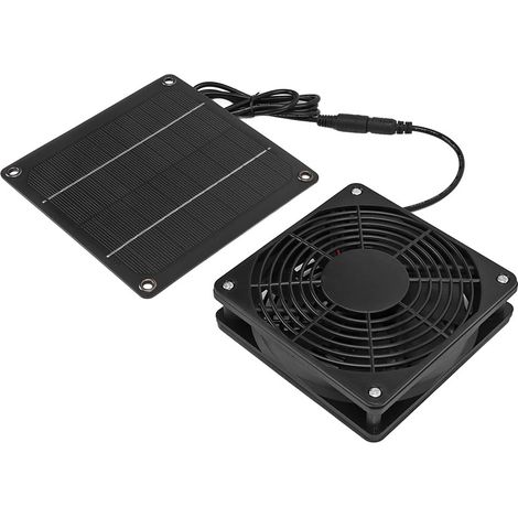 Panneau solaire 5W plus ventilateur- panneau solaire monocristallin 5V DC peut également être utilisé pour PET House- poulailler- cabane dans les arbres- maison de chien- grand hangar- camping - car-  (1/5)