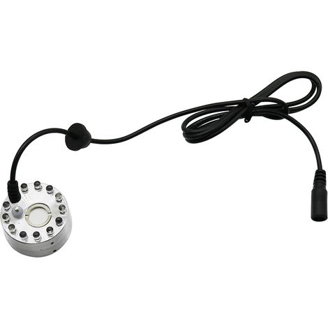 (Type 1) Brumisateur ultrasonique à 12 LED multicolores, brumisateur pour fontaine, bassin, humidificateur d'air, outil de pulvérisation pour jardin et extérieur (1/5)