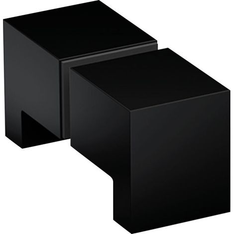 Bouton double de porte de cabine de douche - Modèle : Carré - Pour verre d'épaisseur : 8 à 12 mm - Hauteur : 25 mm - Largeur : 30 mm - (1/4)
