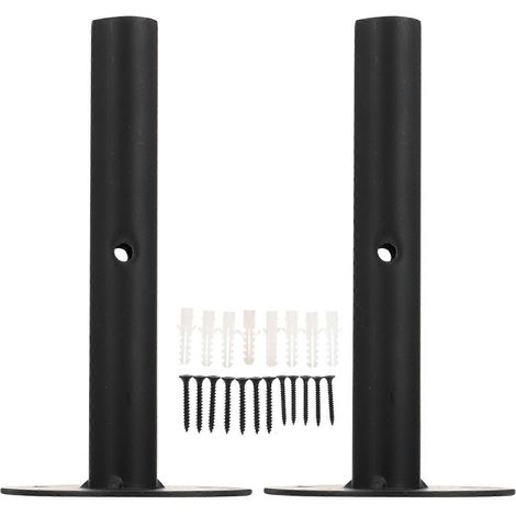 Lot de 2 supports d'étagère industriels en tuyaux de fer pour étagère flottante en bois-15.5x8cm-Black (1/2)