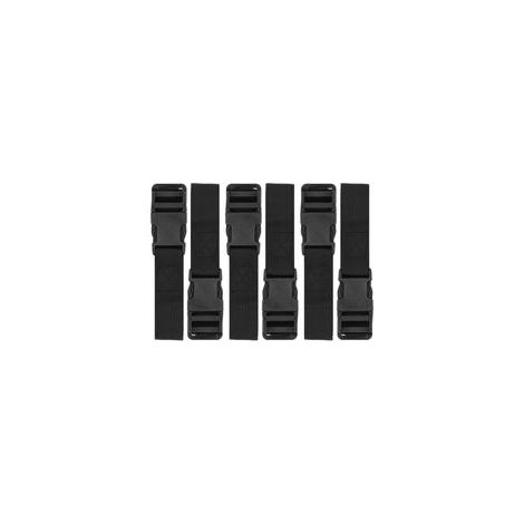 Lot de 6 sangles de fixation en nylon avec boucle à dégagement rapide – Sangles universelles pour bagages, voyage, rangement et activités outdoor – Taille moyenne – Noir (1/5)