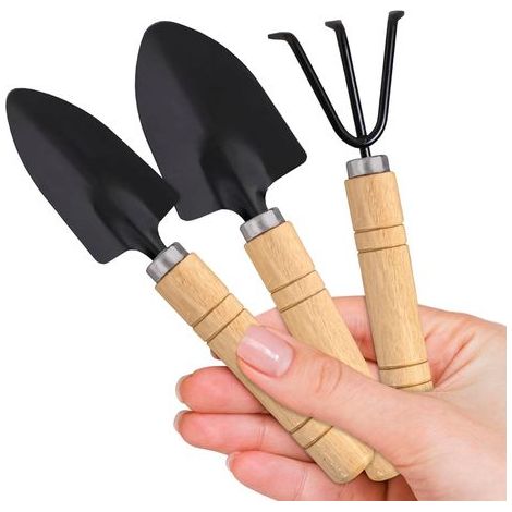 Garden Trowel Hand Shovel - 3 Planting Tools - Small Ergonomic Garden Rake - Ergonomic Hand Tool Set for Borders and Indoor Plants - Gardening Tools (1/5)
