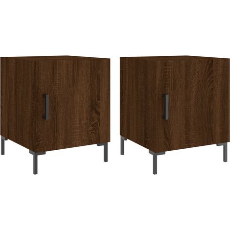 Maison Exclusive - Nachttische 2 Stk. Braun Eichen-Optik 40x40x50