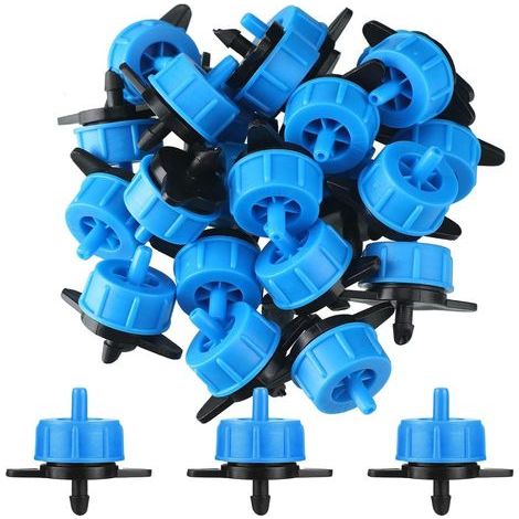 Mikro-Tropfsystem mit verstellbarem Endtropfer und Druckregler: Selbstregulierende Tropfer 8 l/h, zur Bewässerung von Pflanzen mit unterschiedlichen Topfhöhen (100er-Packung) (1/5)